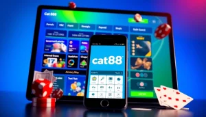 Engaging visual of the cat888 digital lottery platform interface showing diverse betting options.