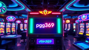 Experience the exciting slot machine action with pgg369 at the center, featuring vibrant colors and engaging visuals.