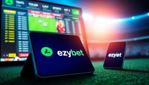 Ezybet showcasing a vibrant online betting platform with live sports events.