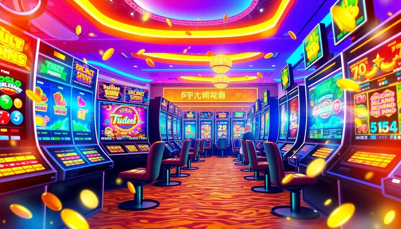 Discover the excitement of ทดลองเล่นสล็อต with dynamic slot machines and vibrant casino elements.