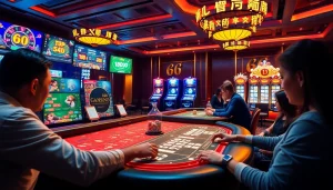 Players enjoying the app 68 game bài in an exciting online casino setting with colorful graphics and vibrant games.