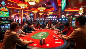 Engage in thrilling gameplay with a vibrant poker table where players enjoy 'porn ai chat' while placing bets.