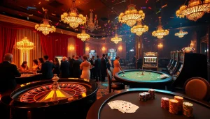 Players enjoying a high-stakes game at tylekeouytin.com, featuring roulette, chips, and cards.
